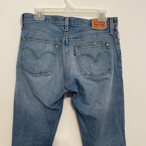 LEVI'S LEVIS 501 CT Jeans Customized Tapered Ripped Button Fly Cropped W26 L32 - Picture 12 of 16